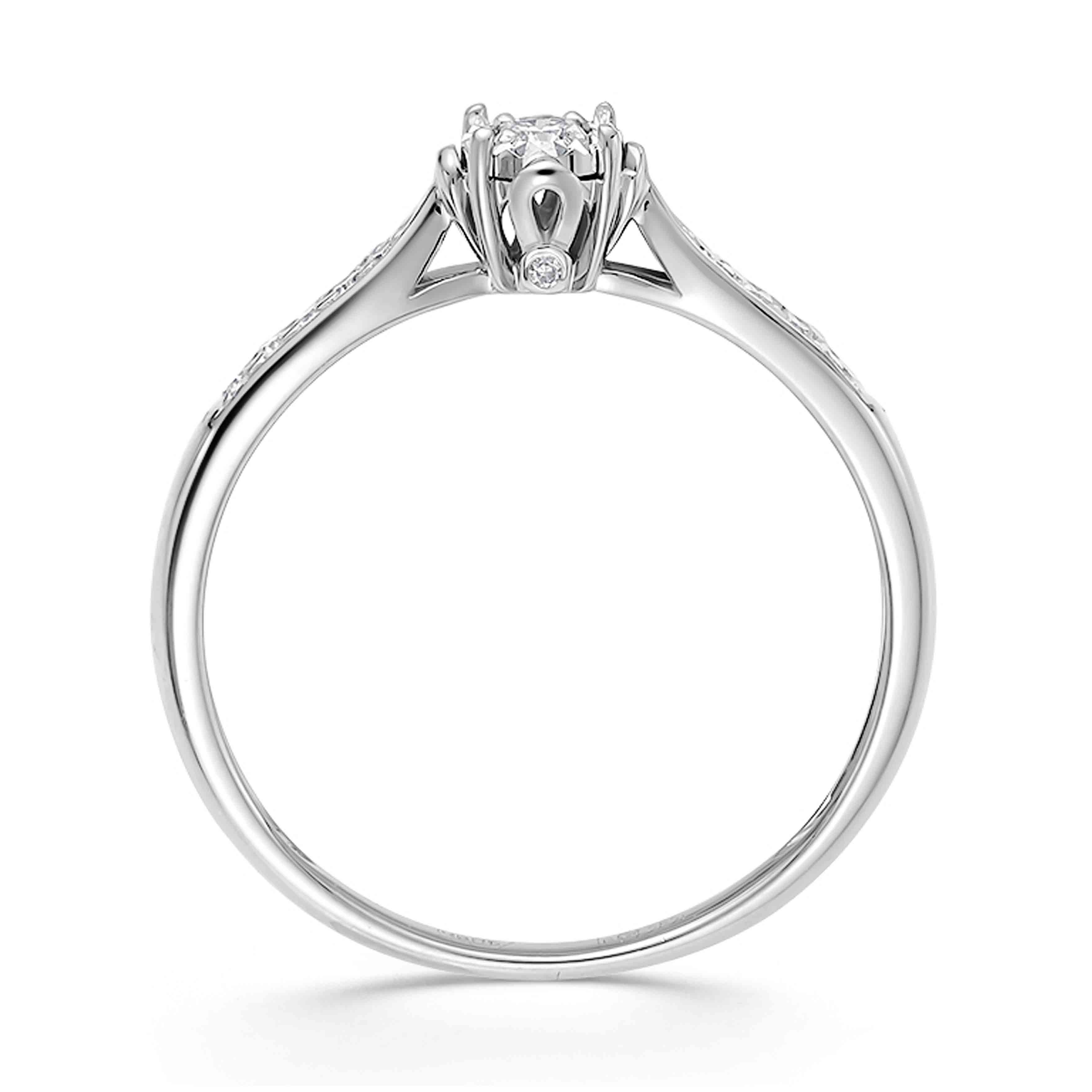 White gold natural diamond engagement ring Golden Flamingo