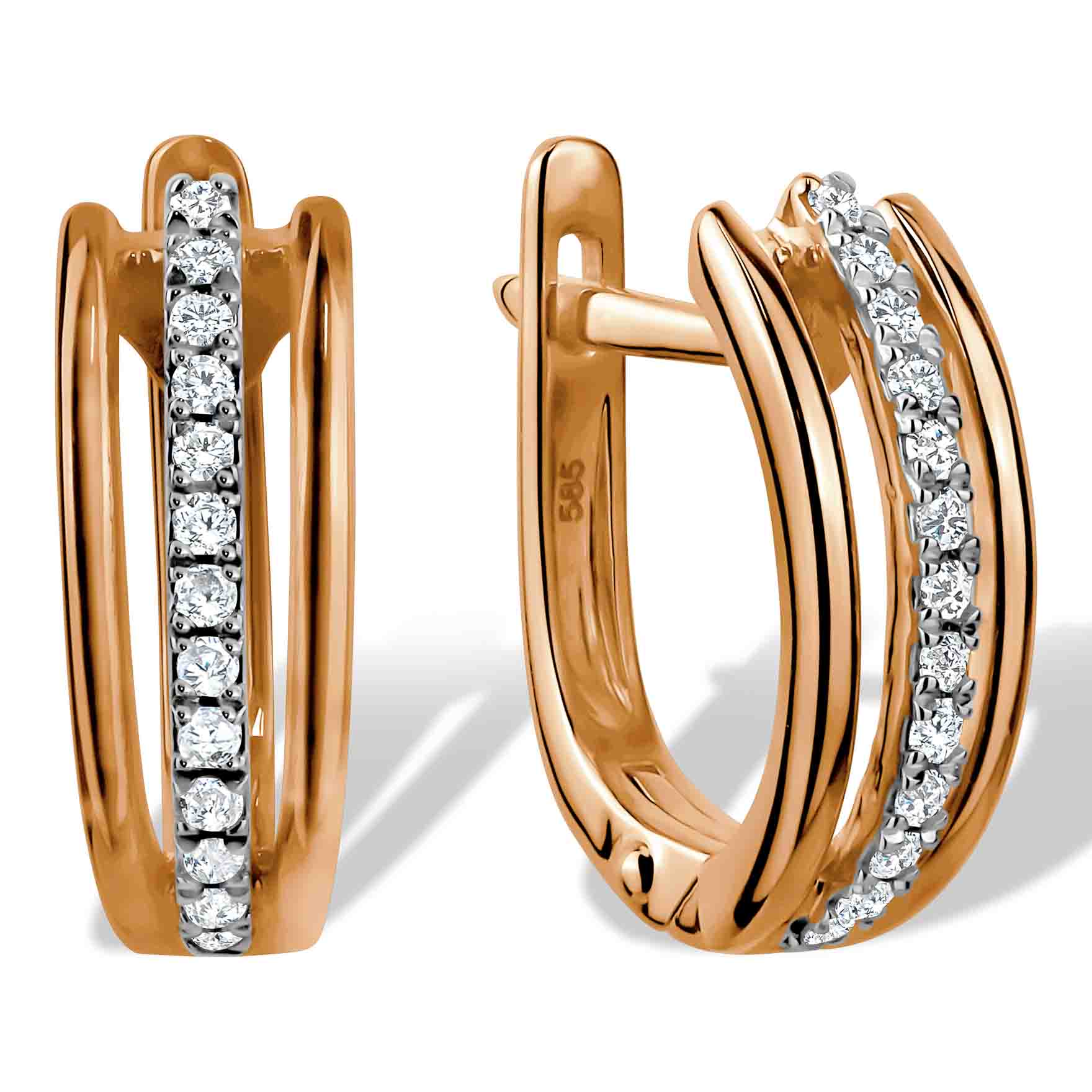 Square stud earrings | Golden Flamingo