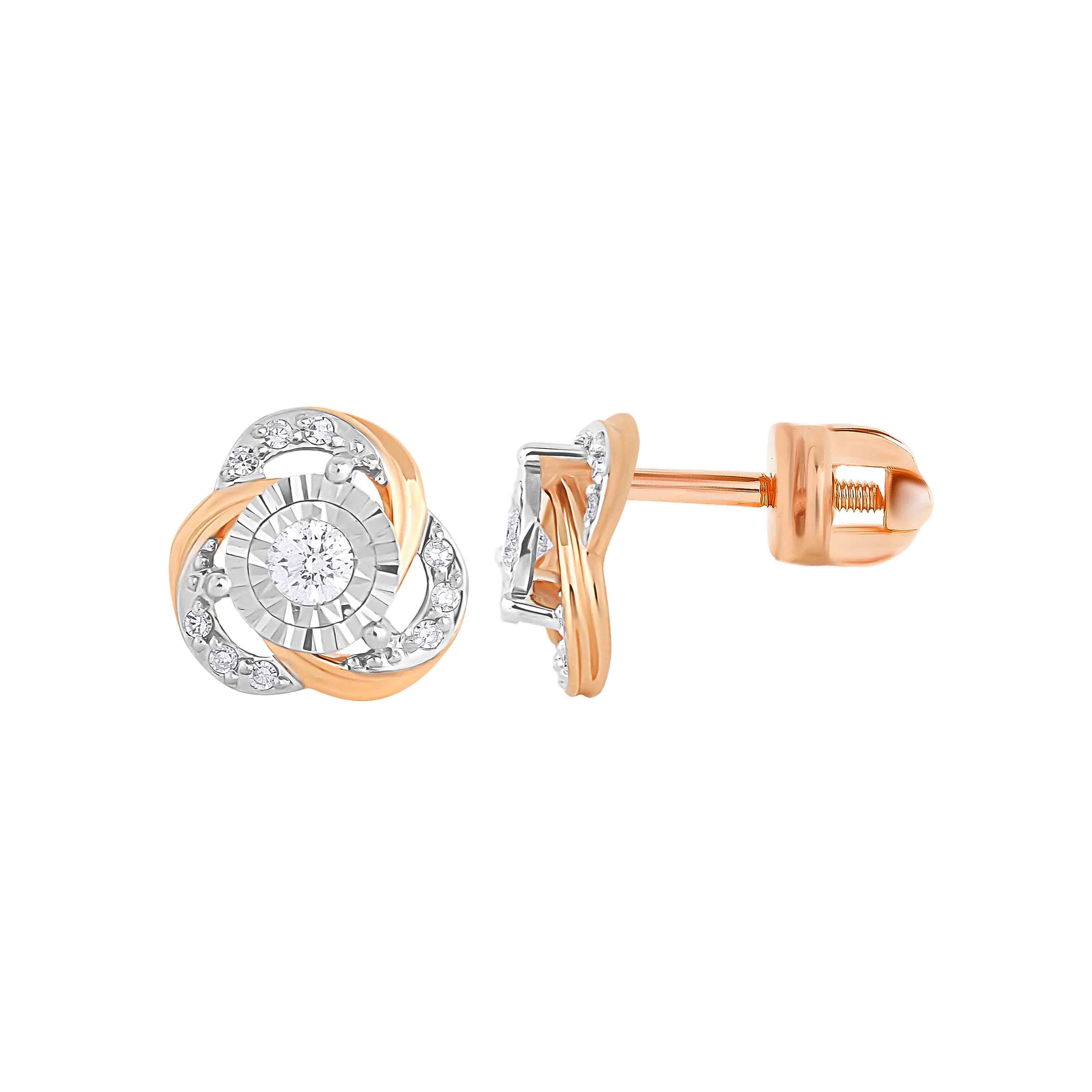 Buy 18 KT Rose Gold Pentagon Diamond Stud Earrings at Best Price | Tanishq  UAE