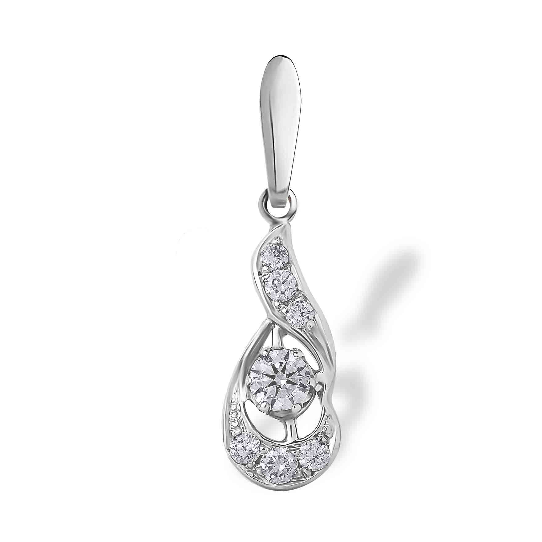 ネックレス・ペンダント MORELLATO 5701 2POINTS DIAMOND TEARDROP MOTIFS NECKRACE diamond-white-gold-teardrop-