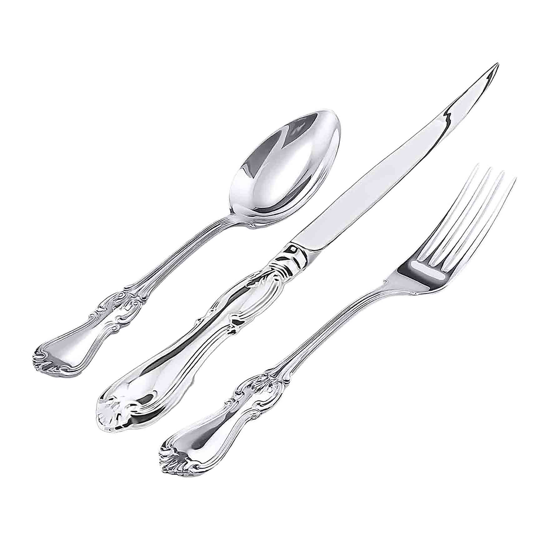 セール 登場から人気沸騰 with set flatware dinner silver French steak Golden | knife 工芸品