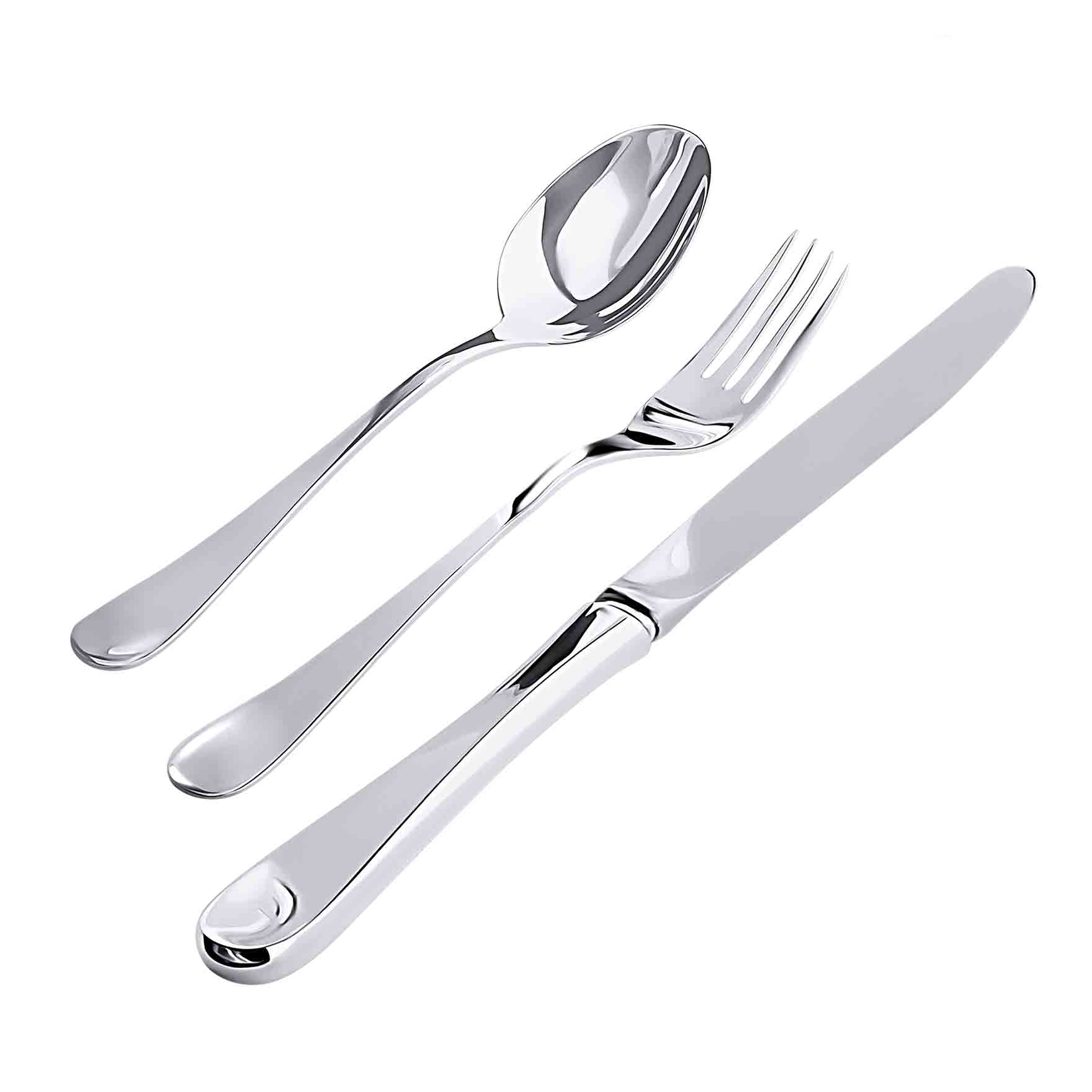 French silver dinner set of spoon, fork and knife | Golden French silver dinner set of spoon, fork and knife | Golden