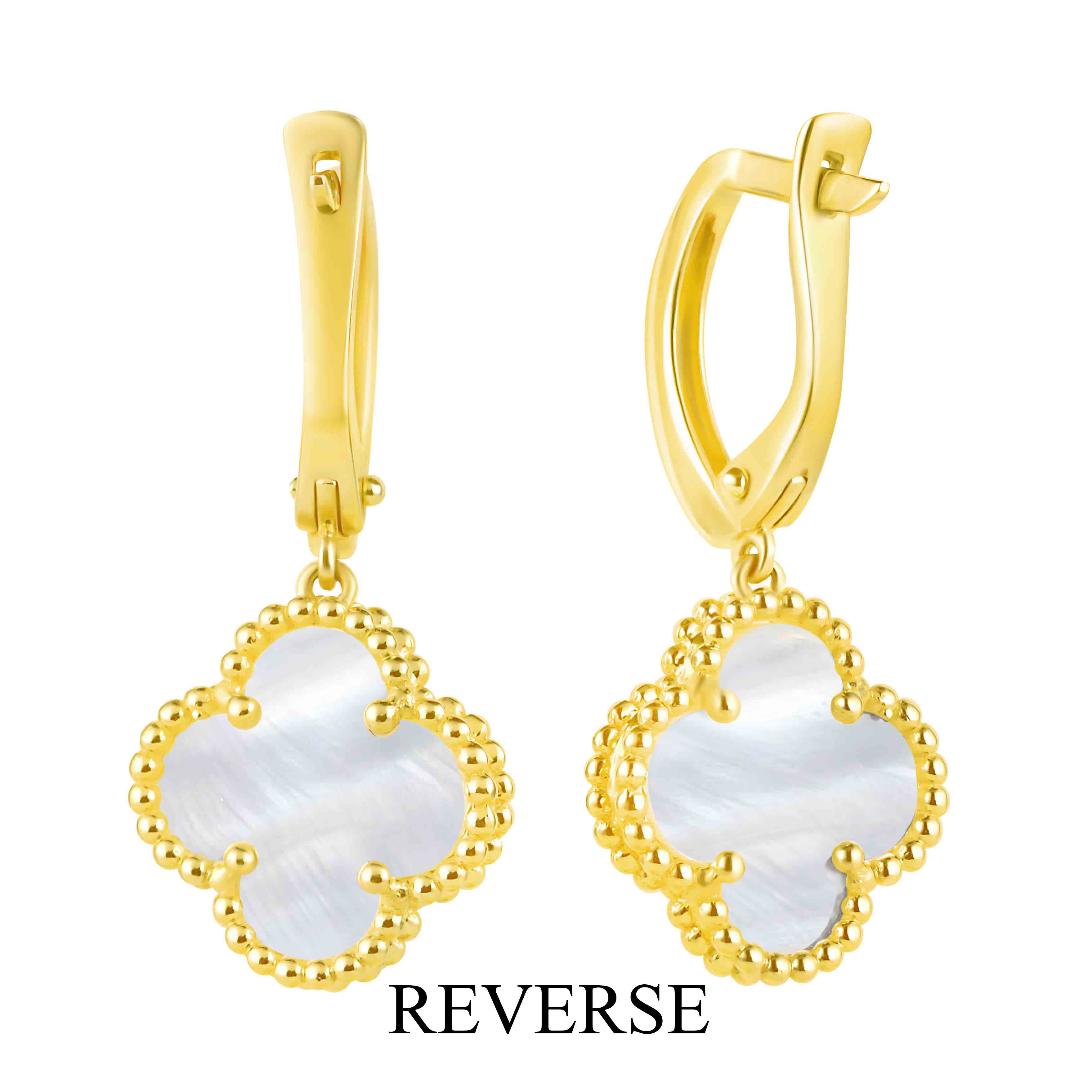 Solid Clover Mother of Pearl Earrings – CristinaV