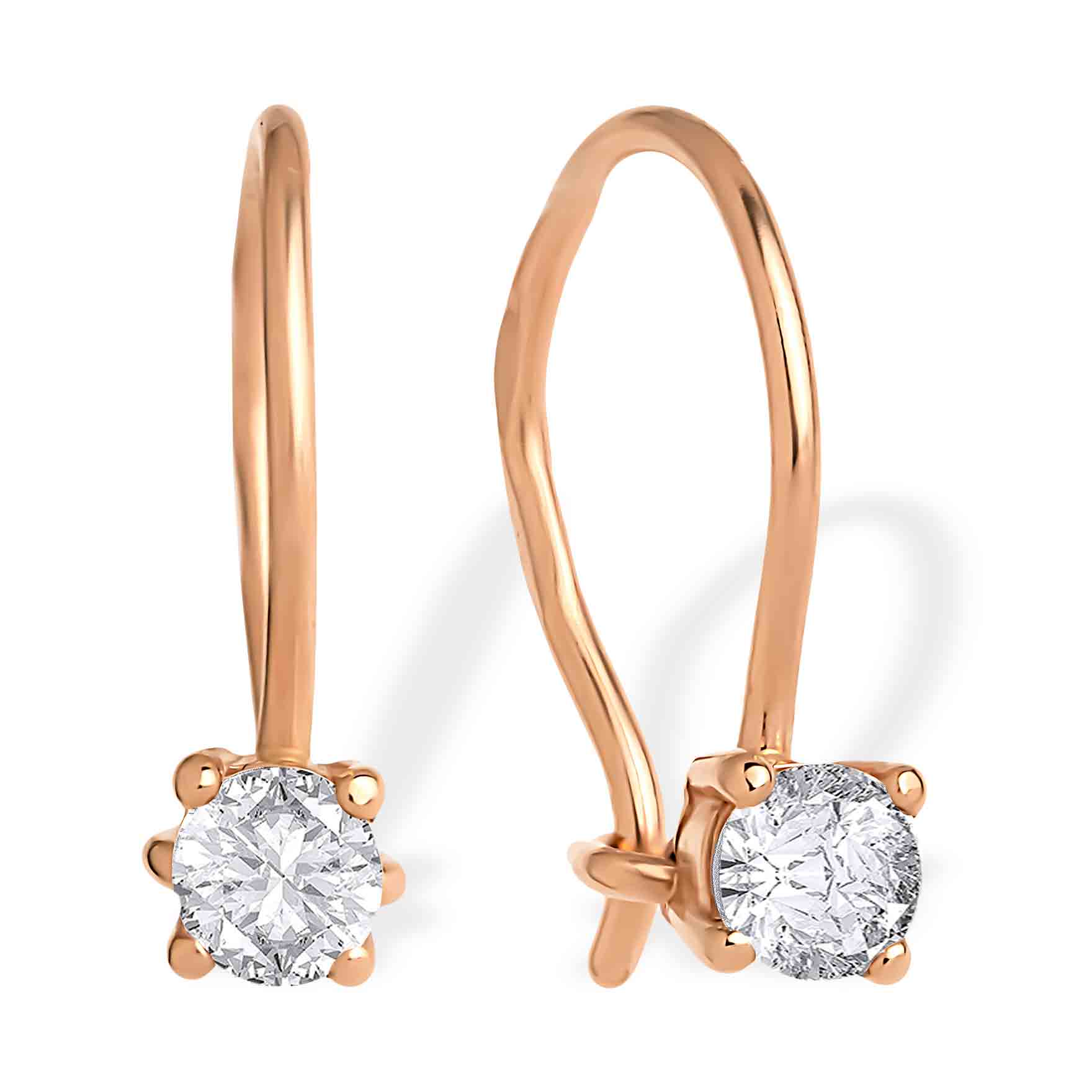 Girl's rose gold earrings