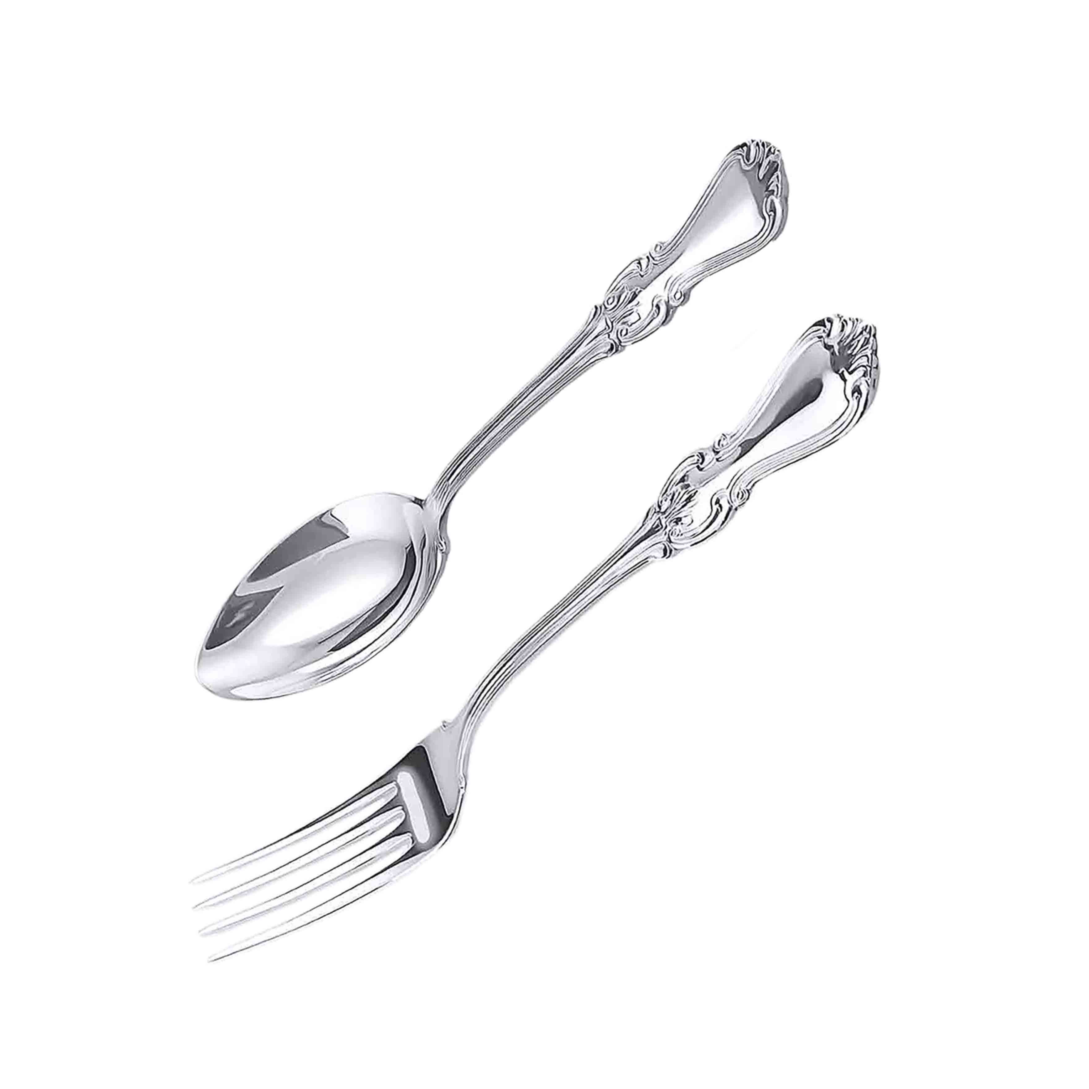 Silver spoon and fork for children