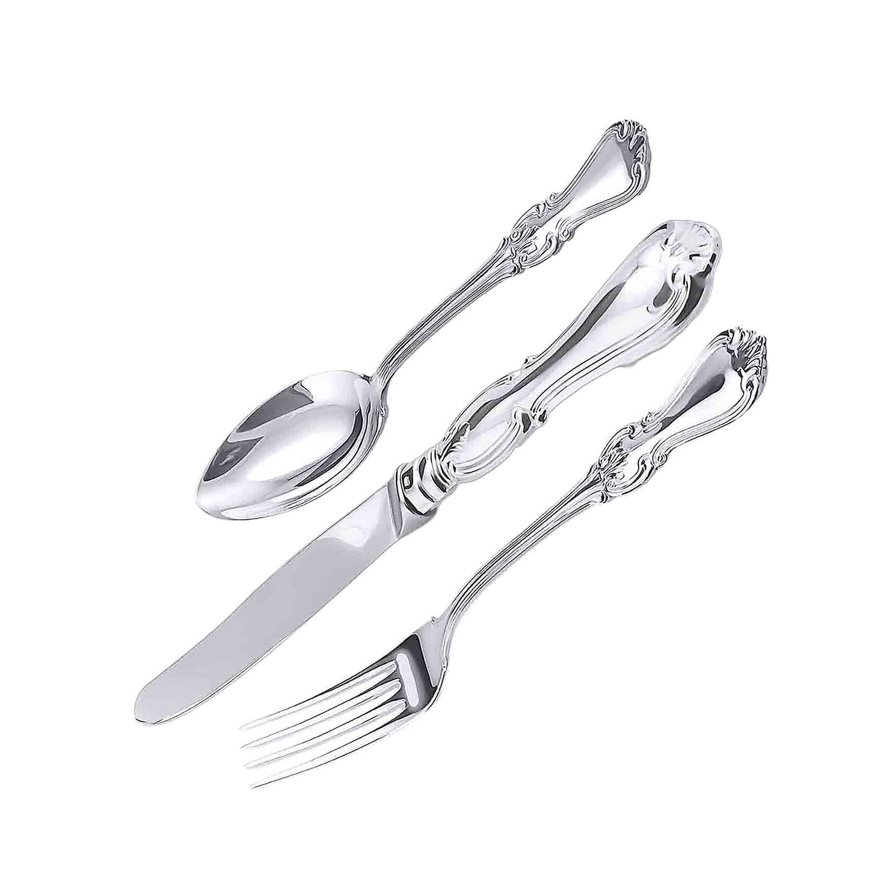Silver spoon and fork for children | Golden Flamingo
