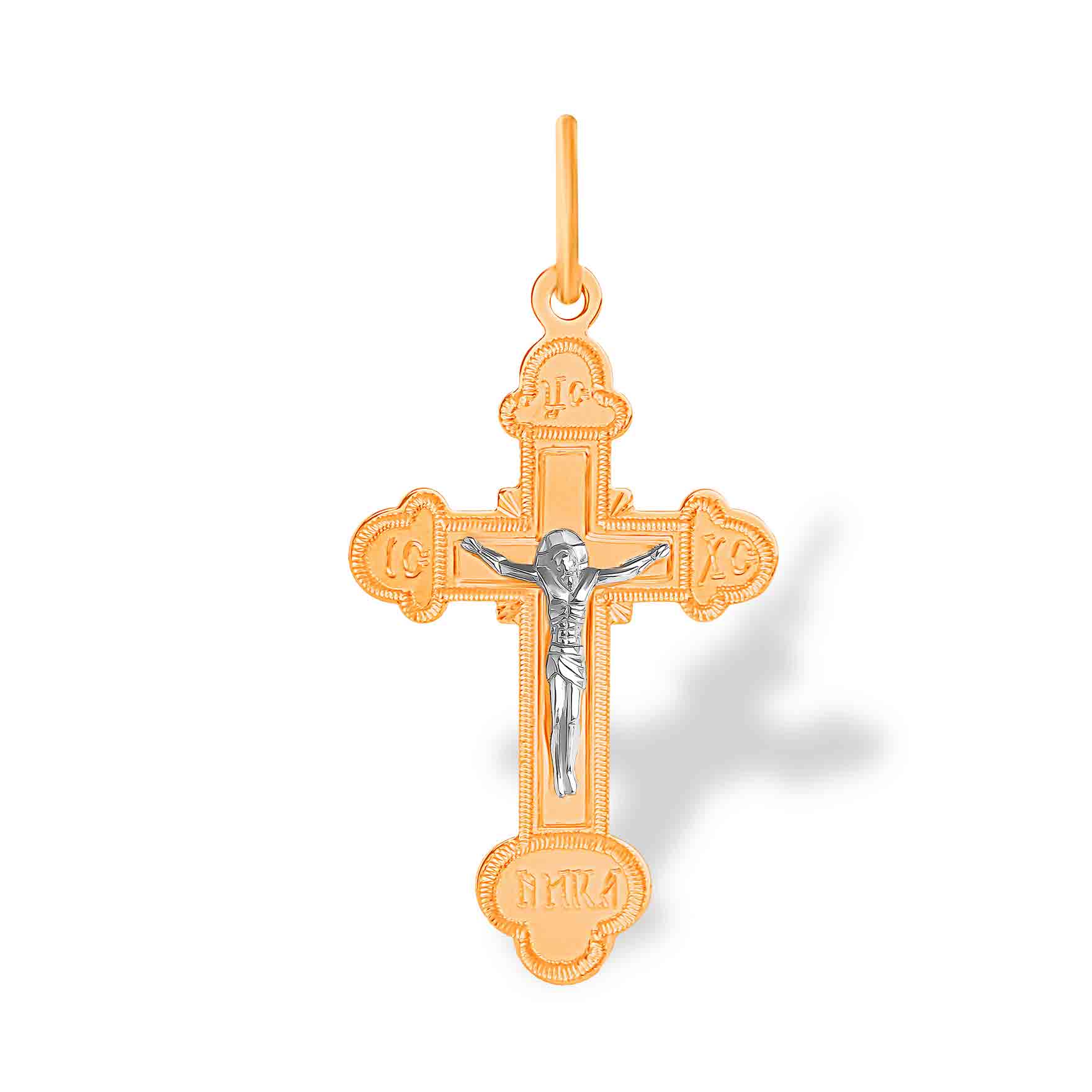 Romanian orthodox and catholic cross Golden Flamingo