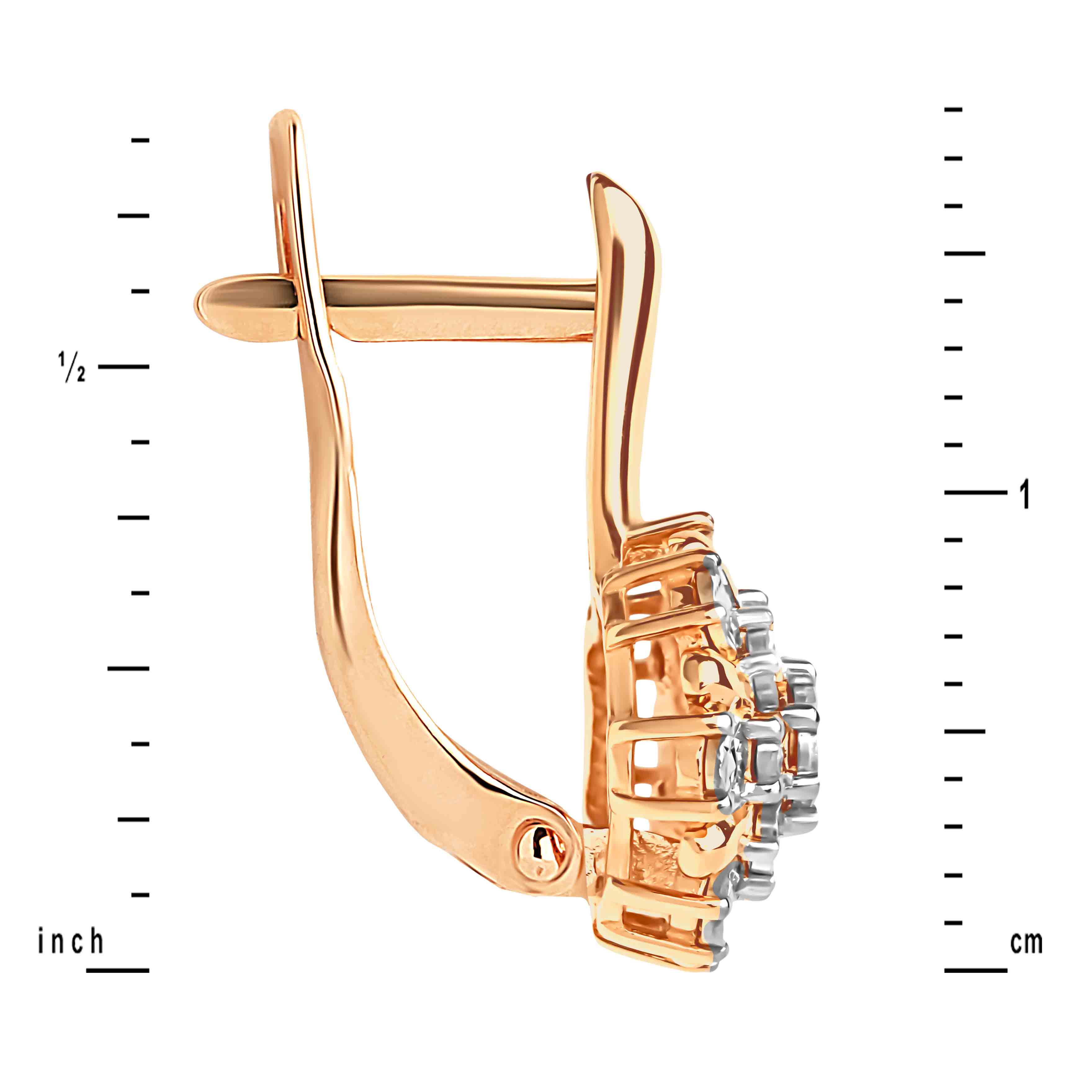 Illusion-set diamond rose gold earrings | Golden Flamingo