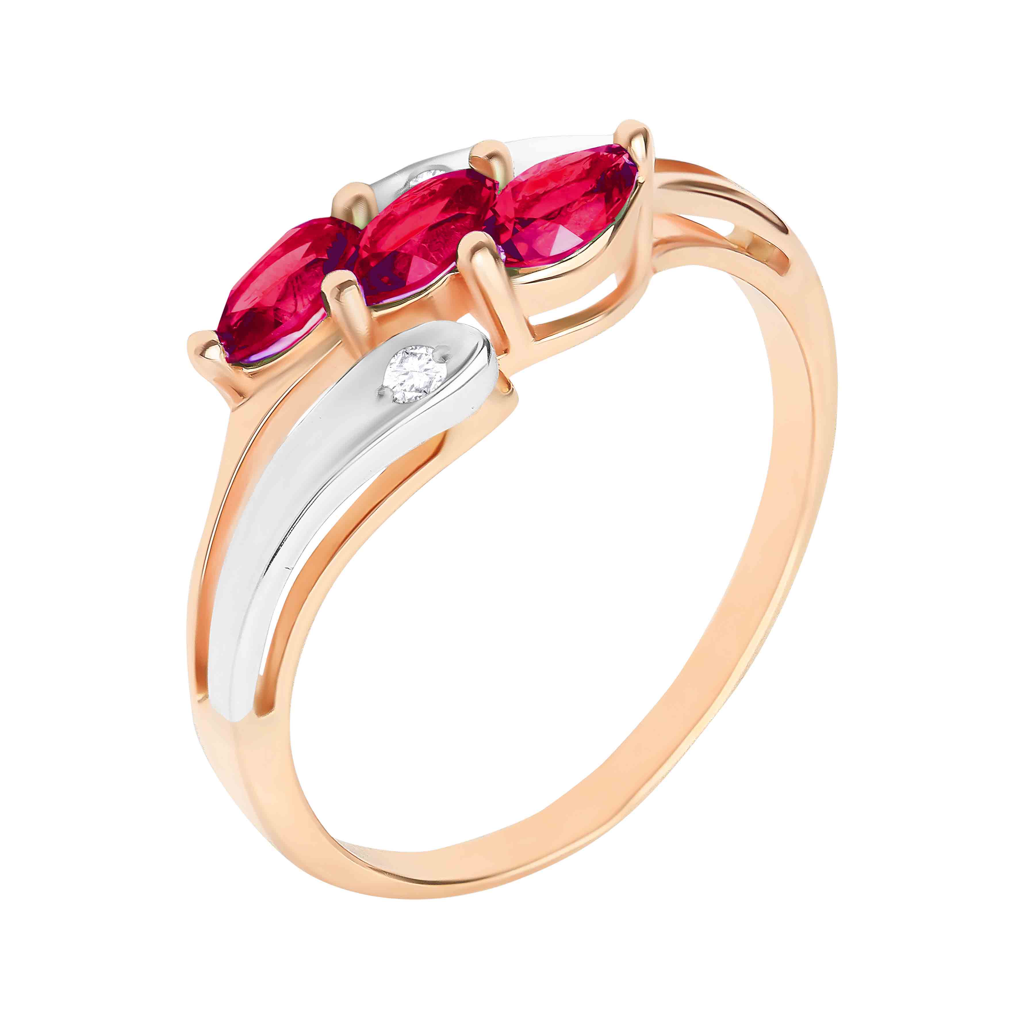 Glad Hej vejledning 3 marquise rubies ring | Golden Flamingo