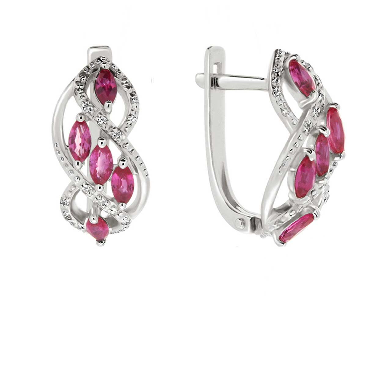 Marquise ruby earrings Golden Flamingo