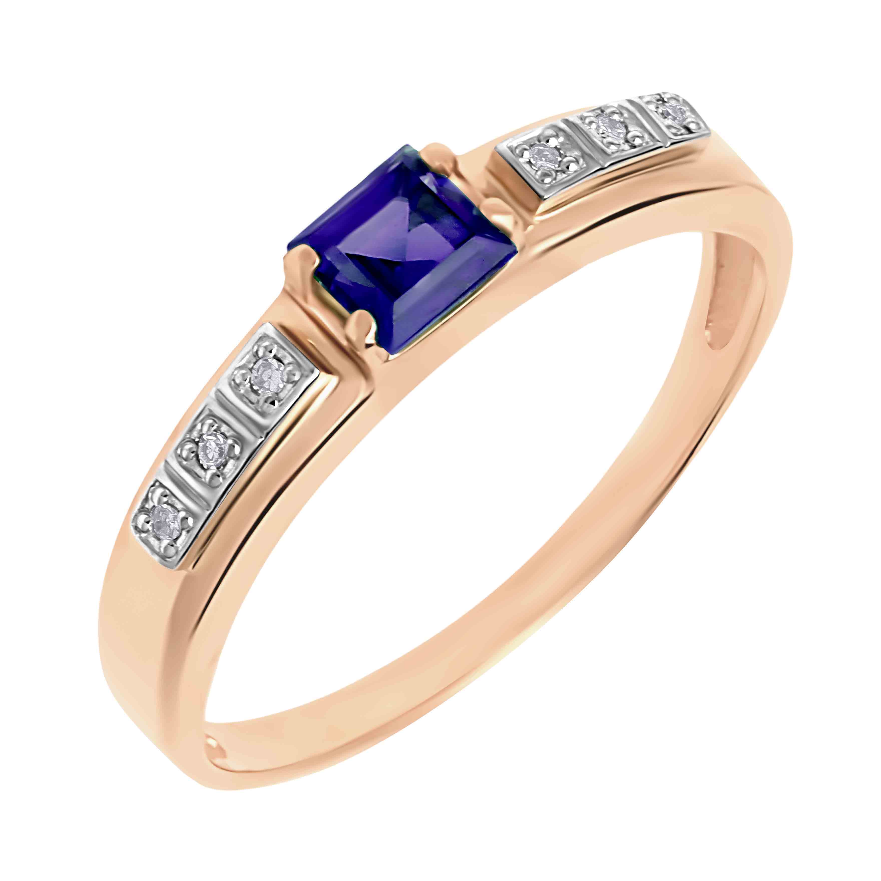 Princess Cut Sapphire Diamond Engagement Ring in 14k white gold (SSR-5772)
