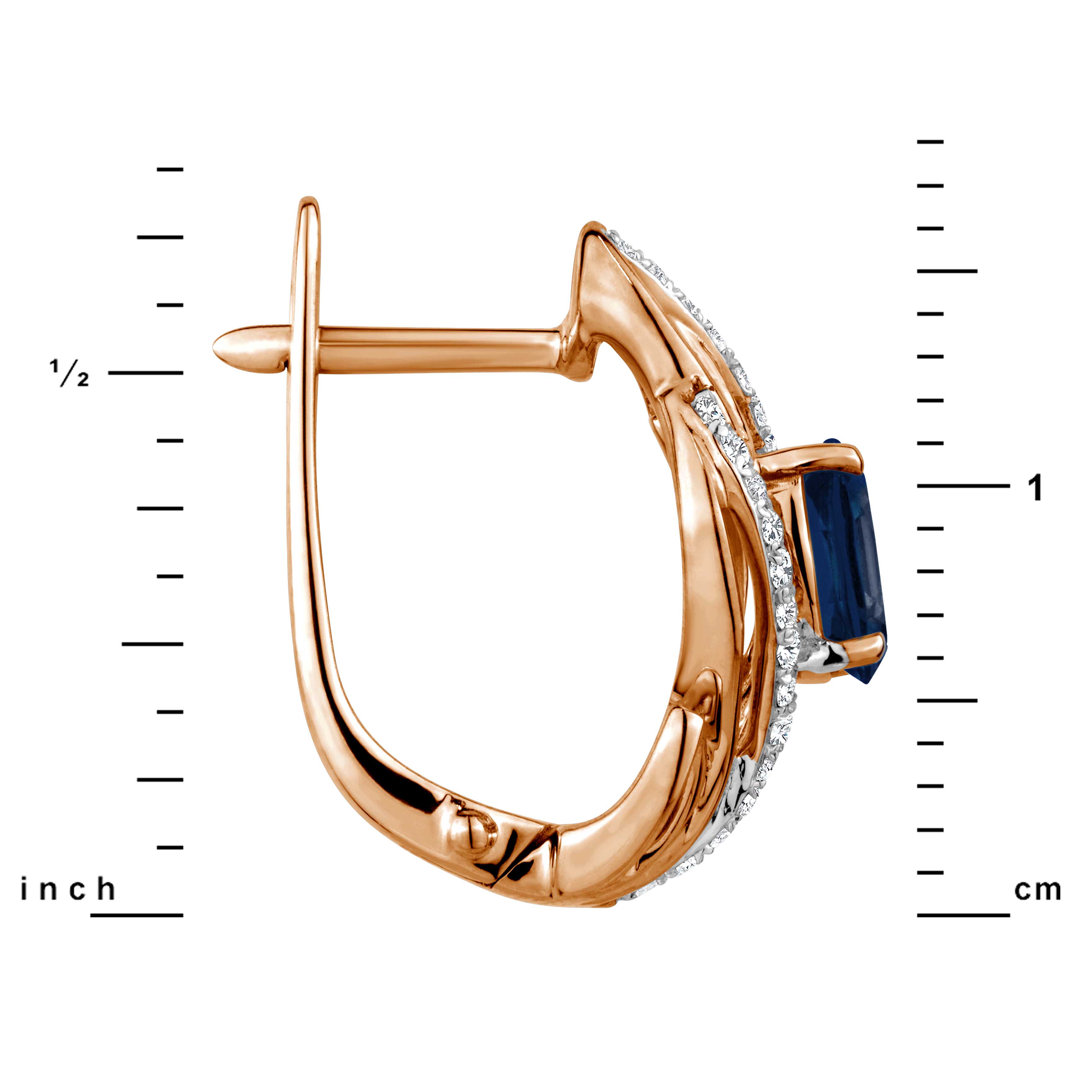  14K Rose Gold Solid Sideways Heart Shaped Hoop