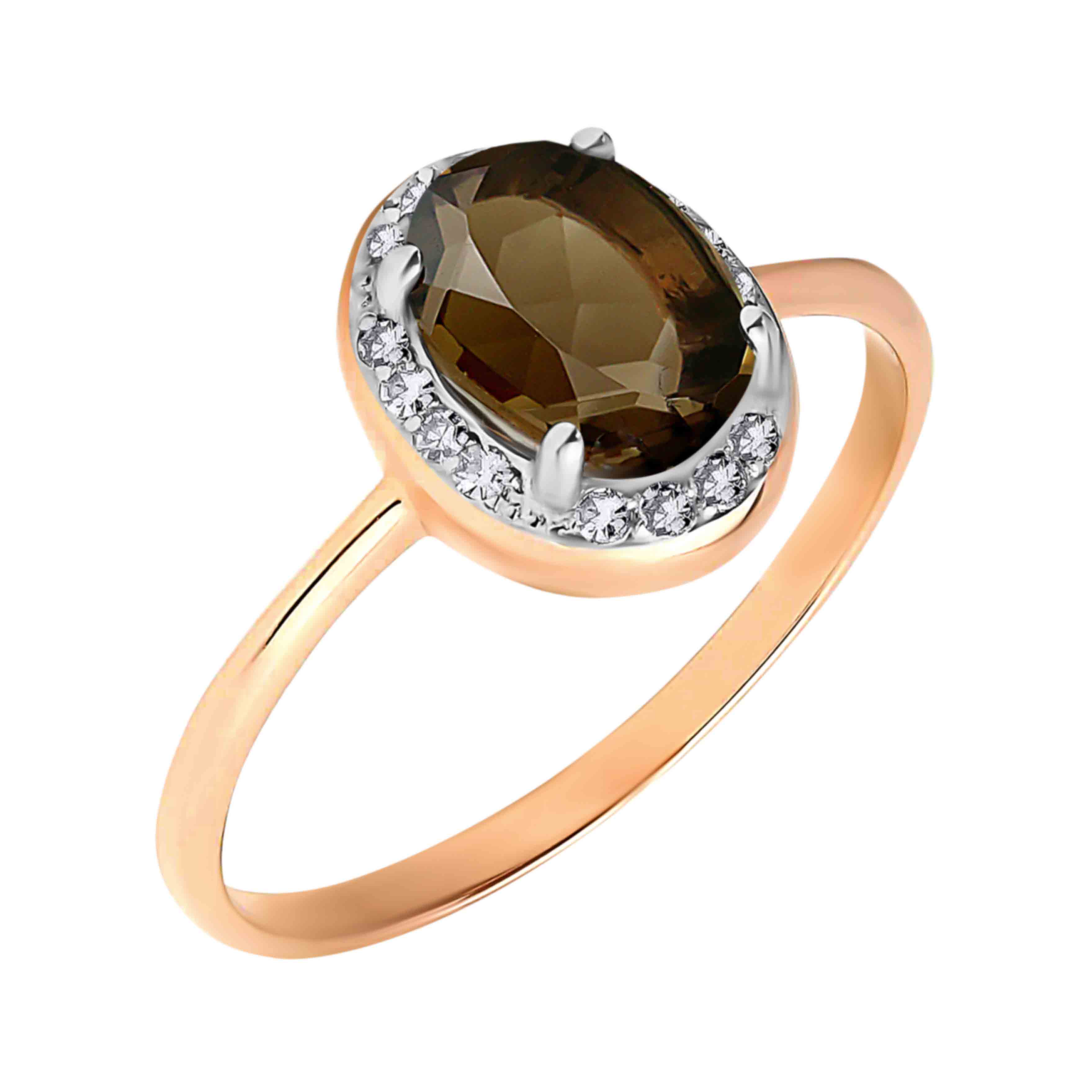 Oval smoky quartz ring