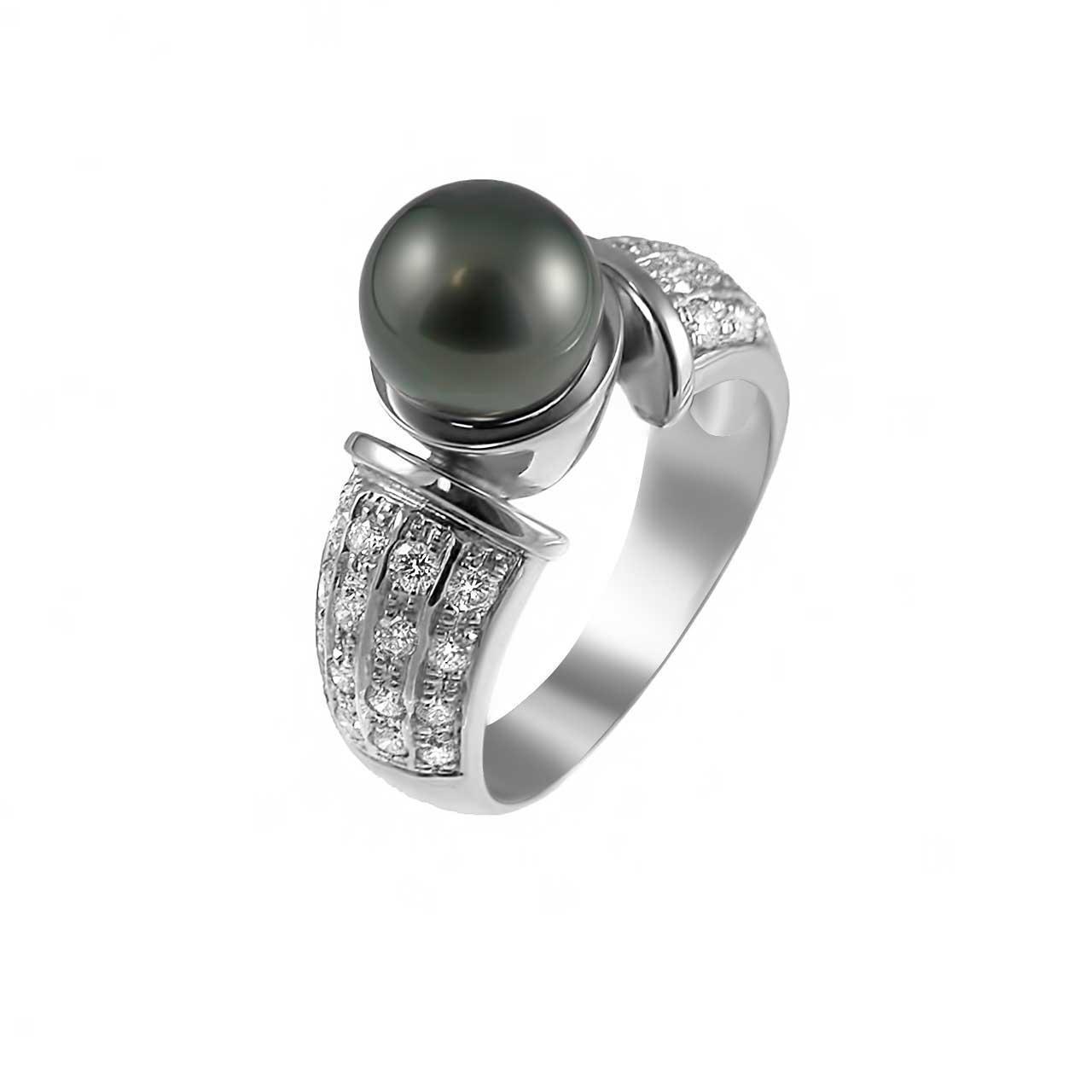 Marguerite Tahitian Pearl Engagement Ring, Vintage Solitaire Black Pearl  Ring, Anniversary Gift for Her, 14K Rose Gold, 18K Gold, Platinum - Etsy  Norway